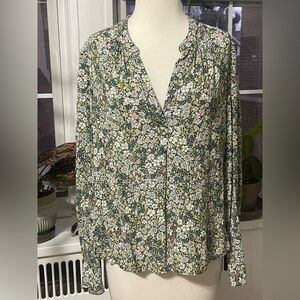 Zadig & Voltaire Floral Blouse in Green, White, Pink